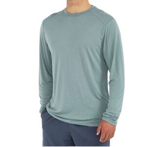 Free Fly Men's Bamboo Green Long Sleeve Lightweight Shirt Size Large